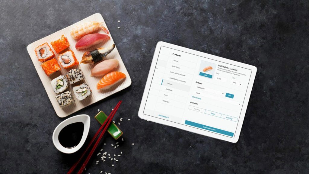 montage tablette commande sushi